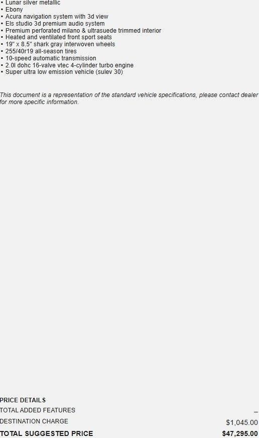 2021 Acura TLX w/A-Spec Package