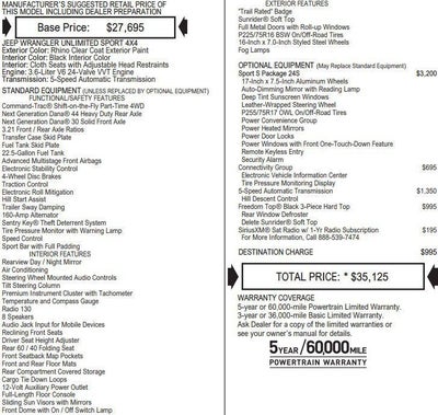 2016 Jeep Wrangler Unlimited Sport