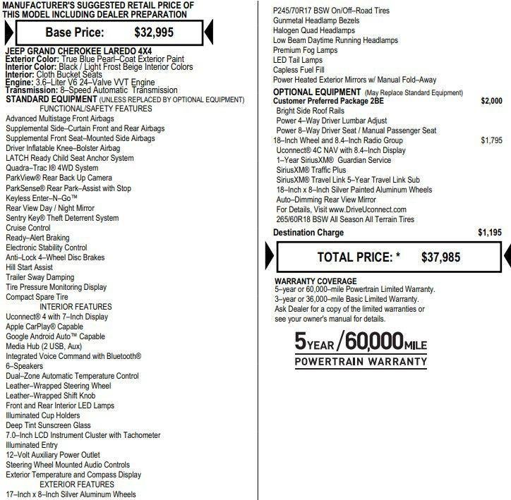 2018 Jeep Grand Cherokee Laredo E 4x4