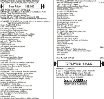 2016 Jeep Grand Cherokee Limited 75th Anniversary