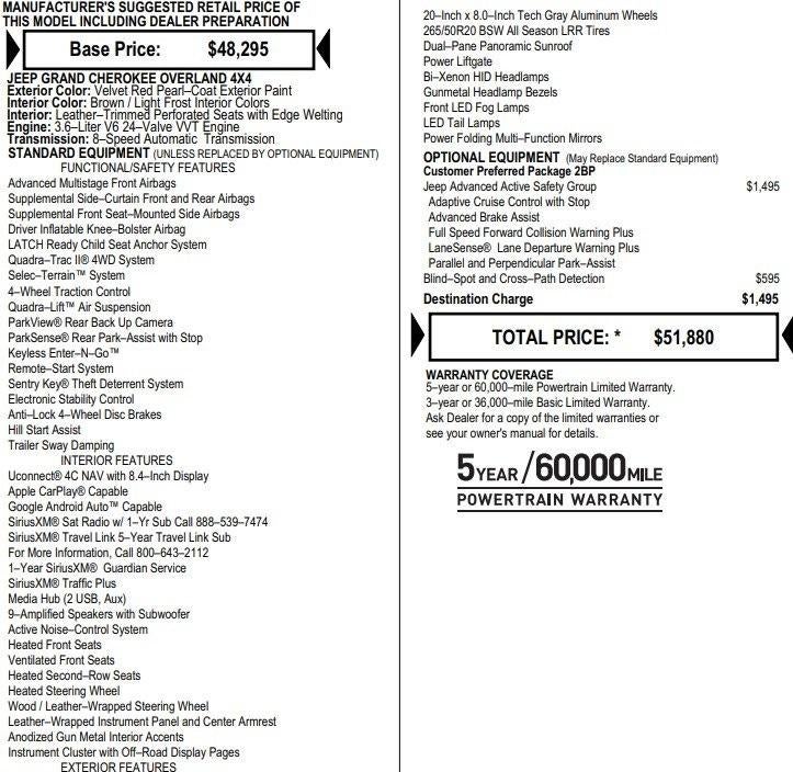 2018 Jeep Grand Cherokee Overland