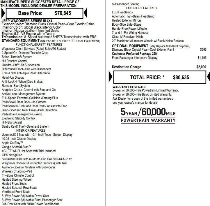 2022 Jeep Wagoneer Series III 4x4