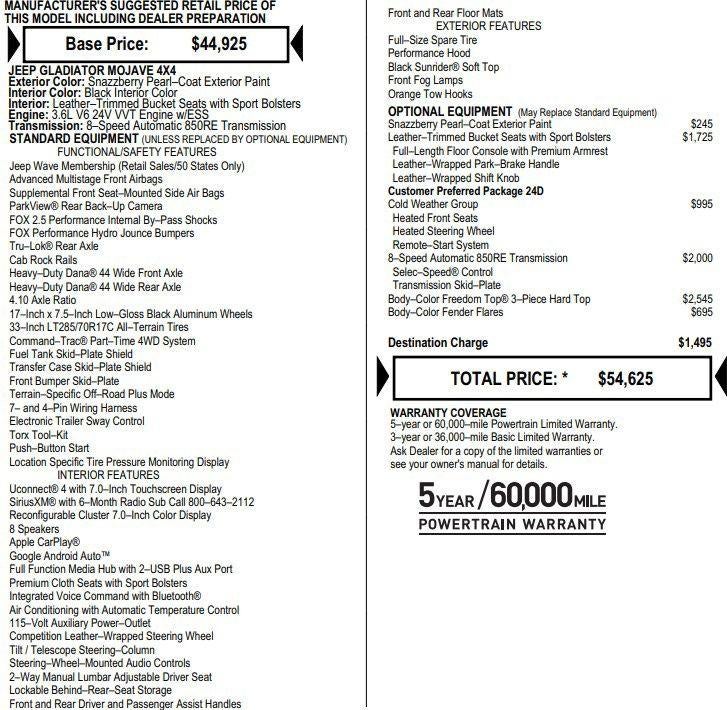 2021 Jeep Gladiator Mojave 4x4