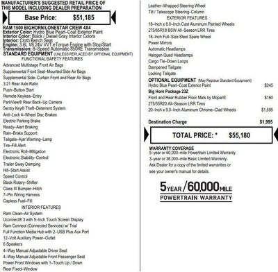 2024 RAM 1500 Big Horn Crew Cab 4x4 5'7" Box