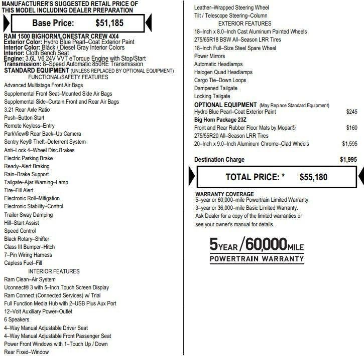 2024 RAM 1500 Big Horn Crew Cab 4x4 5'7" Box