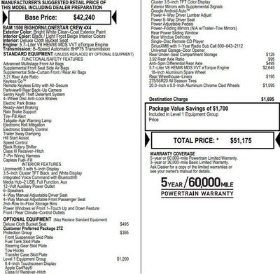 2019 RAM 1500 Big Horn/Lone Star