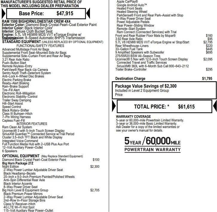 2022 RAM 1500 Big Horn