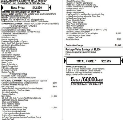 2020 RAM 1500 Big Horn Crew Cab 4x4 5'7" Box