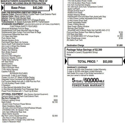 2021 RAM 1500 Big Horn Crew Cab 4x4 5'7" Box