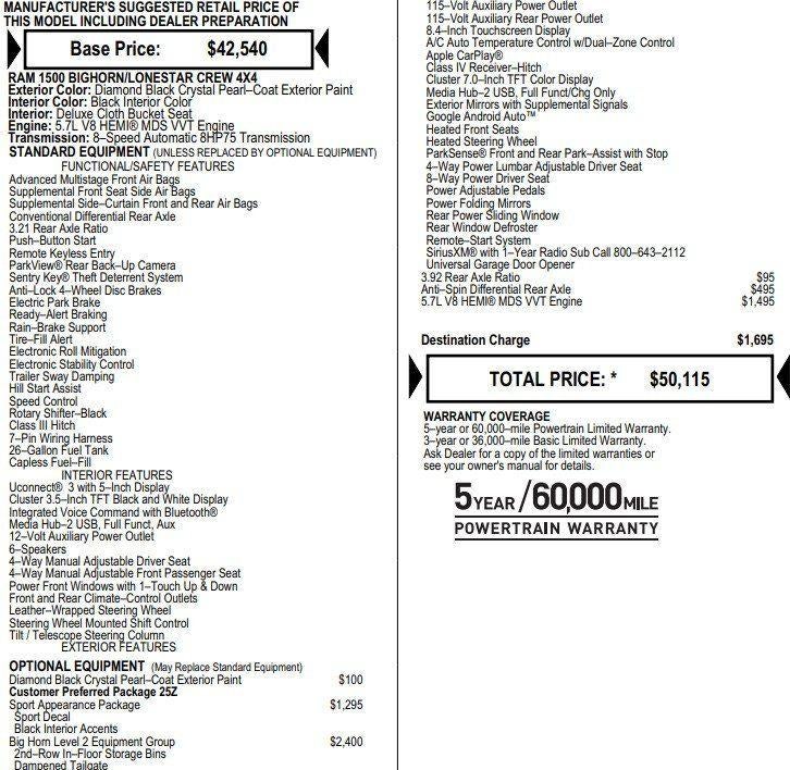 2020 RAM 1500 Big Horn