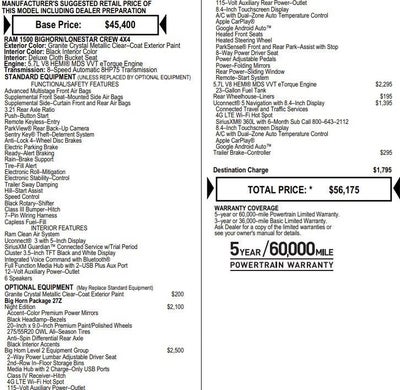 2022 RAM 1500 Big Horn Crew Cab 4x4 5'7" Box