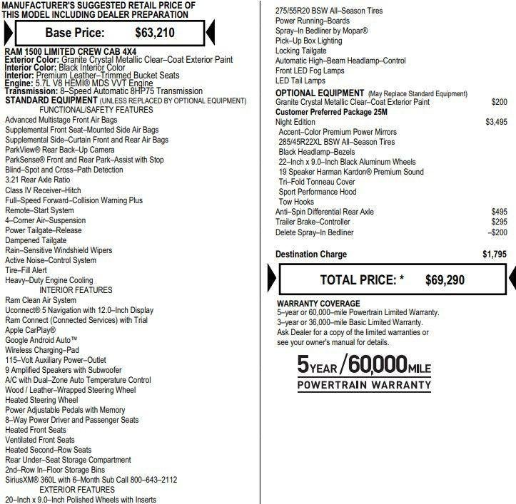 2022 RAM 1500 Limited Crew Cab 4x4 5'7" Box