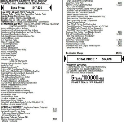 2021 RAM 1500 Laramie Crew Cab 4x4 5'7" Box