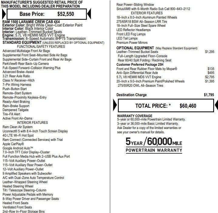 2022 RAM 1500 Laramie Crew Cab 4x4 5'7" Box