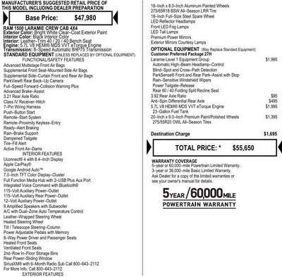 2021 RAM 1500 Laramie Crew Cab 4x4 5'7" Box