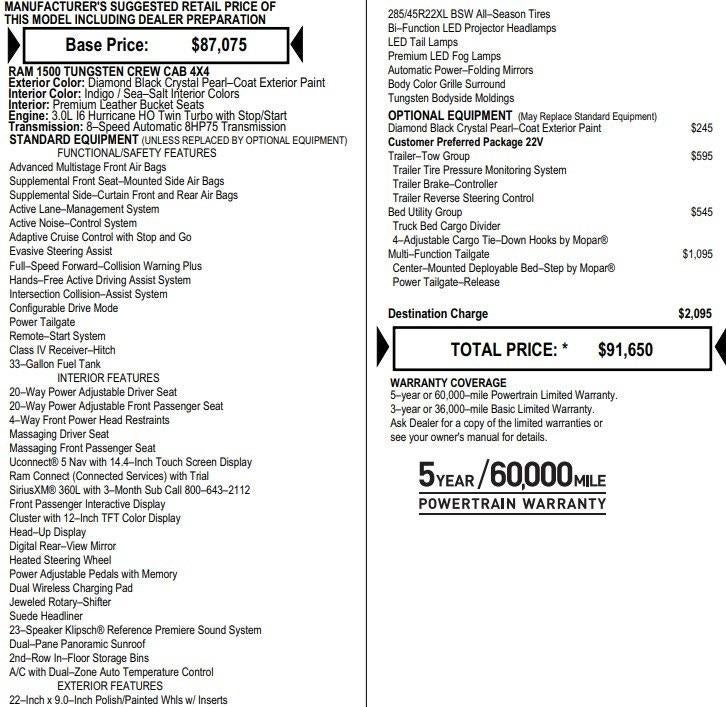 2025 RAM 1500 Tungsten