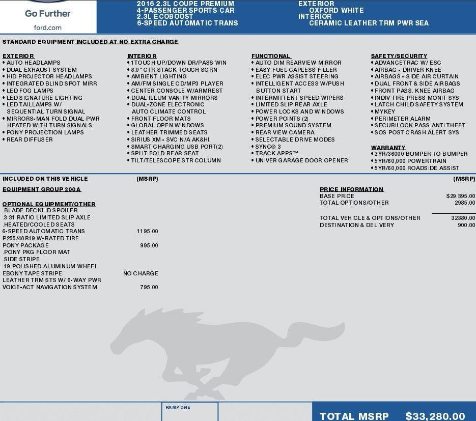 2016 Ford Mustang EcoBoost