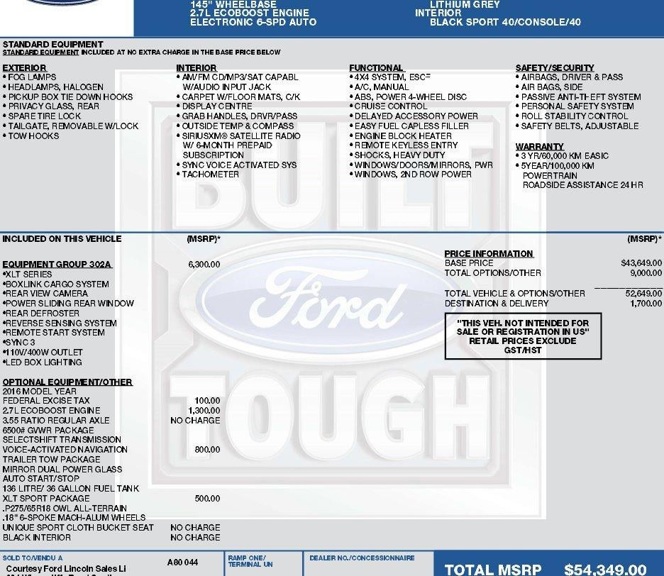 2016 Ford F-150 XLT