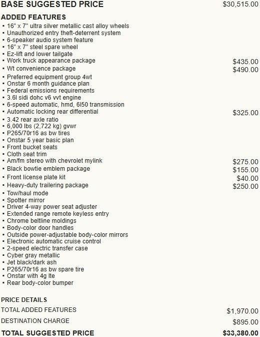 2016 Chevrolet Colorado 4WD WT