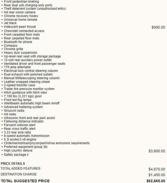 2019 Chevrolet Silverado 1500 High Country