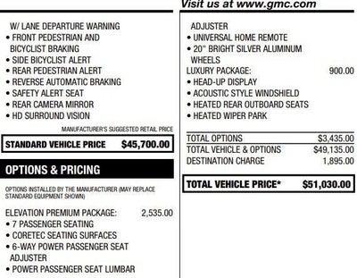 2026 GMC Acadia Elevation