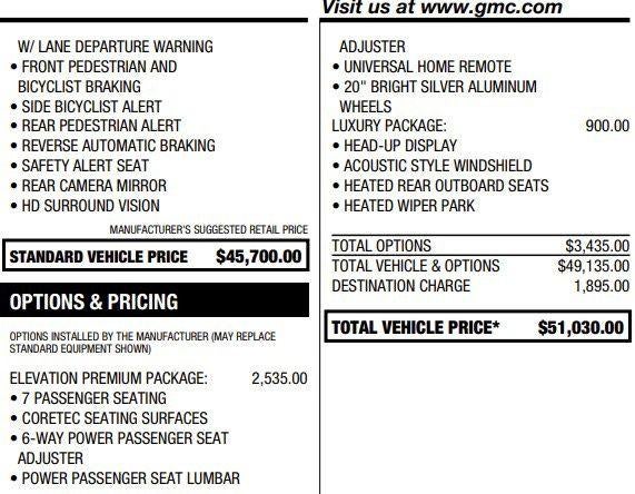 2026 GMC Acadia Elevation