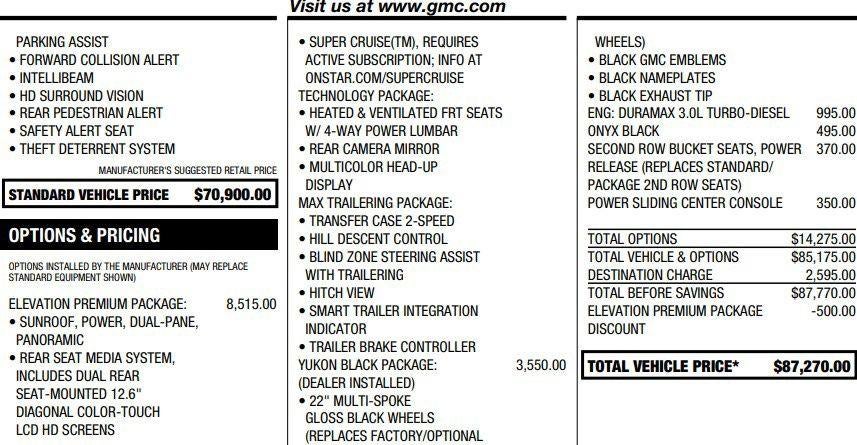 2025 GMC Yukon Elevation