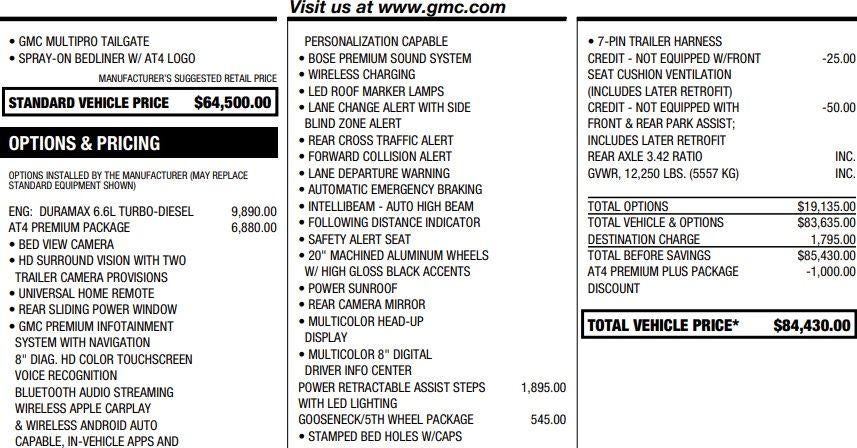 2022 GMC Sierra 3500 HD AT4