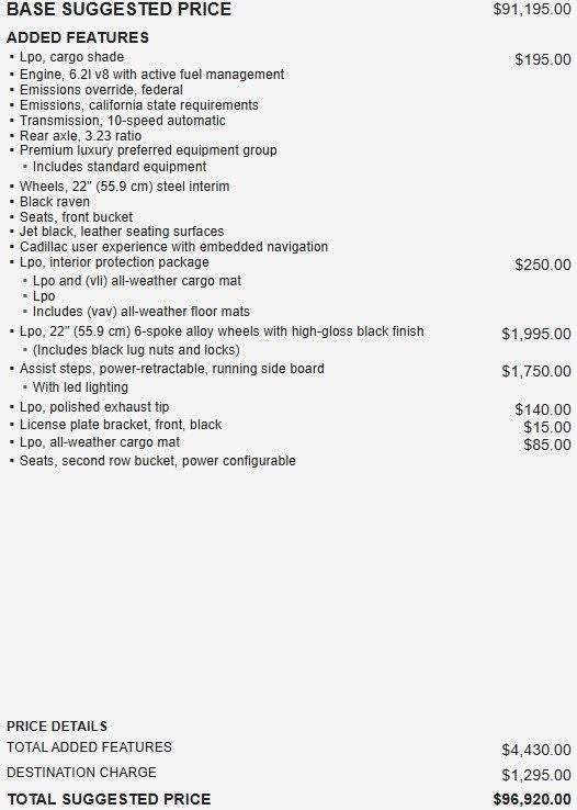 2019 Cadillac Escalade ESV Premium Luxury