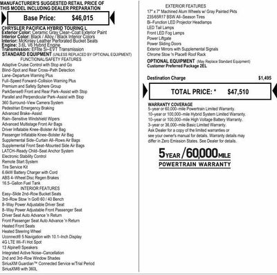 2021 Chrysler Pacifica Hybrid Touring L
