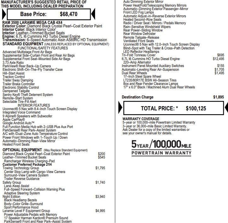 2023 RAM 3500 Laramie Mega Cab 4x4 6'4" Box
