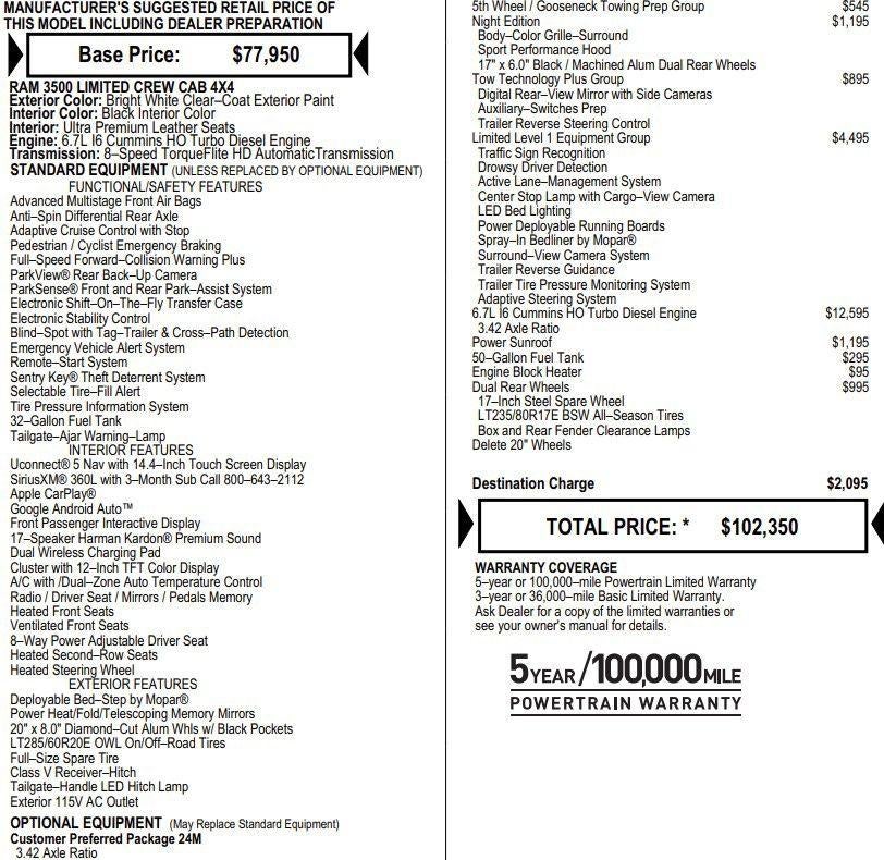 2025 RAM 3500 Limited Crew Cab 4x4 8' Box
