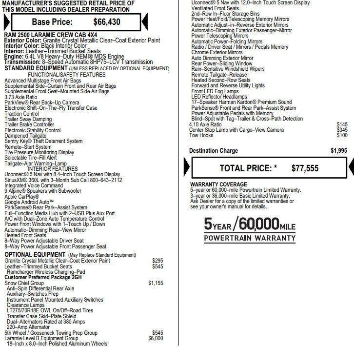 2024 RAM 2500 Laramie Crew Cab 4x4 6'4" Box