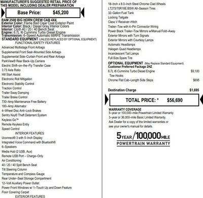 2019 RAM 2500 Big Horn