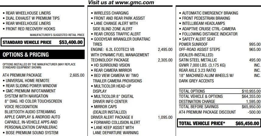 2020 GMC Sierra 1500 AT4