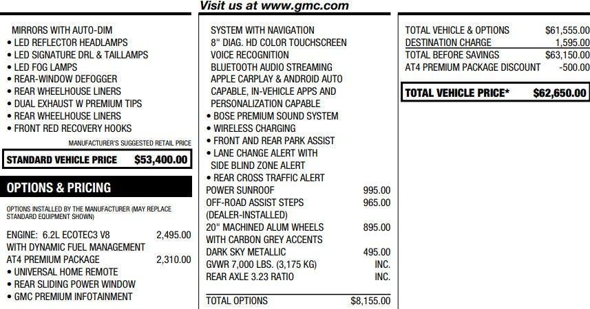 2020 GMC Sierra 1500 AT4