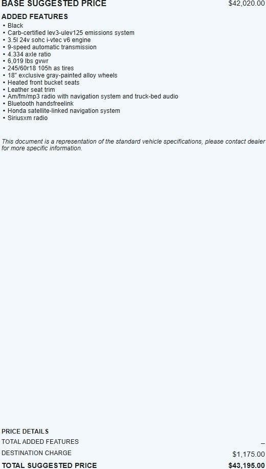 2020 Honda Ridgeline RTL-E