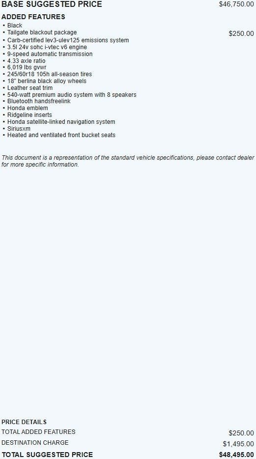 2025 Honda Ridgeline Black Edition