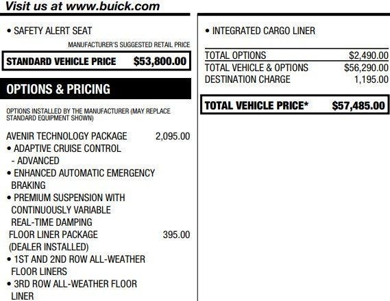 2020 Buick Enclave Avenir