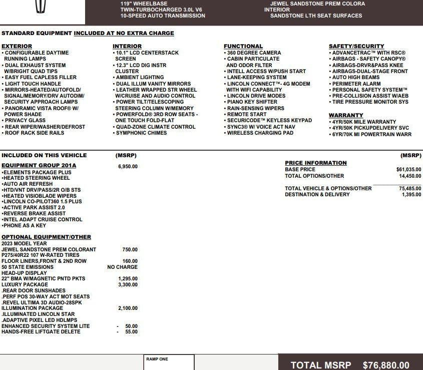2023 Lincoln Aviator Reserve