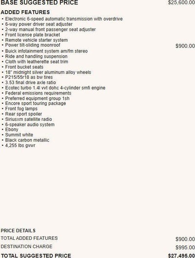 2018 Buick Encore Sport Touring