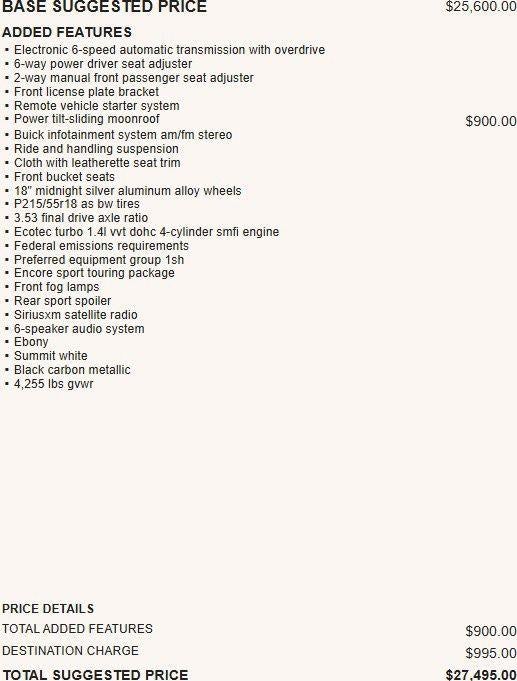 2018 Buick Encore Sport Touring