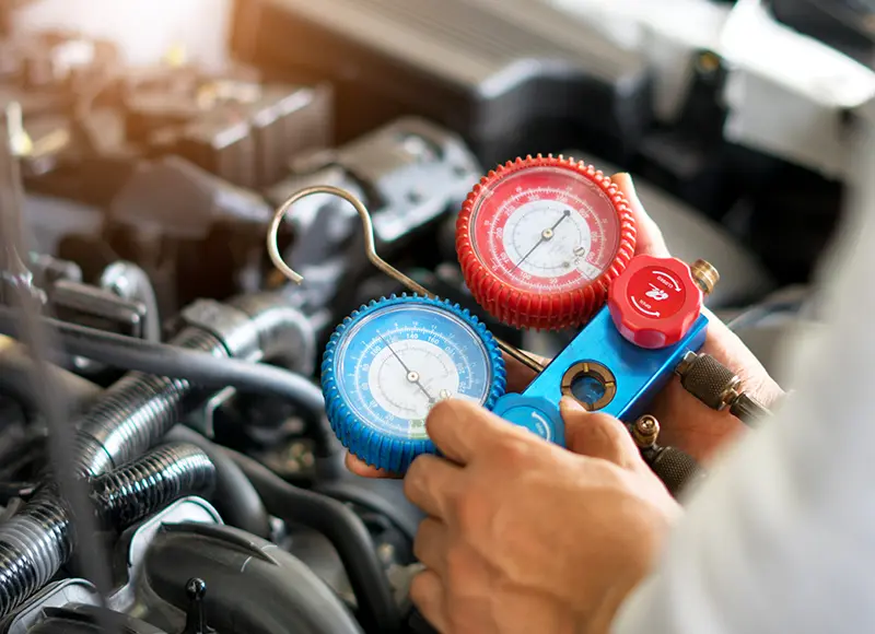 Mechanic working on a vehicle