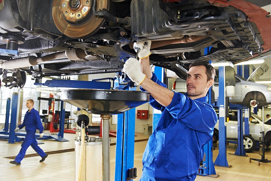 Mechanic repairing a car