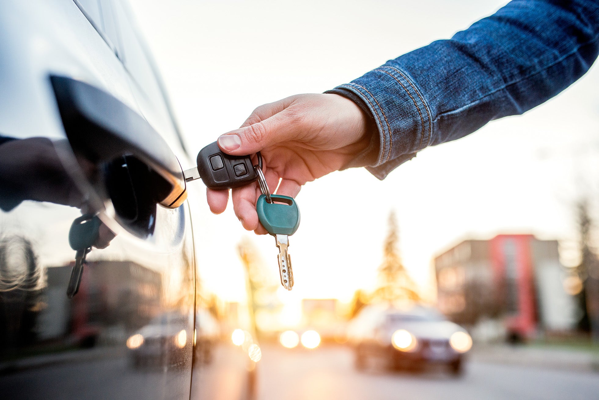 Keys being put into a car